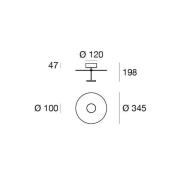 LED-taklampe Stilo_S, hvit, Ø 35 cm