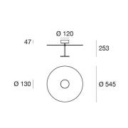 LED-taklampe Stilo_S, hvit, Ø 55 cm