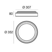 LED-vegglampe Iside, hvit, metall, Ø 35 cm, IP40