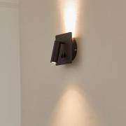 Lucande LED-vegglampe Magya, svart, 2 lyskilder, kantet