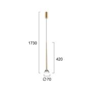 LED-hengelampe Rina, gullfarget/klar, Ø 7 cm, metall/akryl