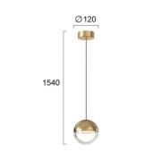 LED-pendellampe Zirea, gullfarget, Ø 12 cm, metall