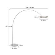 LED-buelampe Ringlux, stålfarget, metall, CCT, dimmer