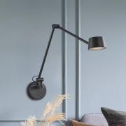 LED-vegglampe Savina, svart, utstikk 92 cm, metall