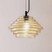 Lindby pendellampe Orliana, Ø 35 cm, rav, glass