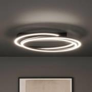 LED-taklampe Kiku, Ø 56 cm, sandgrå, metall, CCT