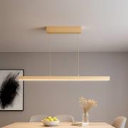 LED-hengelampe Vayana, lengde 114 cm, sandfarget, metall, CCT
