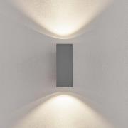 utendørs LED-vegglampe ShoreLine Pro Square opp/ned, lysegrå