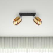 Milley downlight, lengde 26 cm, messingfarget, 2 lyskilder.