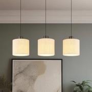 LED-hengelampe Thea, lengde 74 cm, 3 lyskilder, krem/svart matt