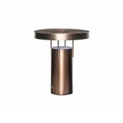 HÜBSCH LED-batteridrevet bordlampe BringMe, messing brunert, 28 cm