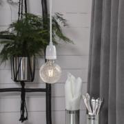 E27-fatning Glaze med kabel, hvit