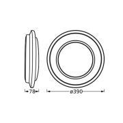 OSRAM LED-taklampe ORBIS BERLIN, sølv, Ø 39 cm metall