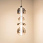 LED-hengelampe Daphne, glass grå-transparent, høyde 62 cm