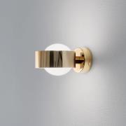 Vegglampe Mado, stål messingfarget, glass opal, 1 lyskilde