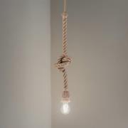 Hengelampe AYD, beige, tau, høyde 70 cm, E27, håndlaget