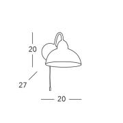 Kolarz vegglampe Nonna Ø 20 cm, blomst gullfarget, kant glatt