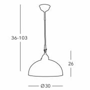 Kolarz hengelampe Nonna, Ø 30 cm, druer, glatt kant