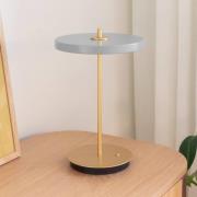 UMAGE LED-batteridrevet bordlampe Asteria Move tåkegrå/messing 31 cm