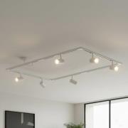 Lindby skinnesystem Linaro, GU10, 6 lyskilder, hvit, O-form