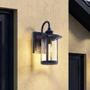 Lindby utendørs vegglampe Zayn, blå, glass, høyde 33 cm, IP23