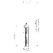 LED-hengelampe ESPADA, polert krom, Ø 15 cm, metall/glass