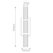 utendørs LED-vegglampe FAYTON, svart, høyde 54 cm metall IP44