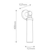 Vegglampe WYNWOOD, bronse, høyde 40 cm, metall/opalglas E27