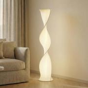 Lucande LED-gulvlampe Novelle, hvit, CCT, høyde 137 cm, Ø 29 cm