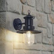 Lindby vegglampe Eloretta, svart, stål, IP44, E27