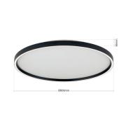 LED-taklampe MASCA, svart, Ø 60 cm, CCT, metall, dimbar