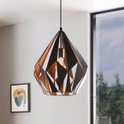 Carlton pendellampe, svart/kobber, Ø 38,5 cm