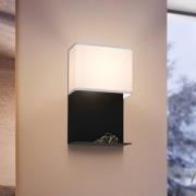 LED-vegglampe Galdakao med tekstil, svart/hvit