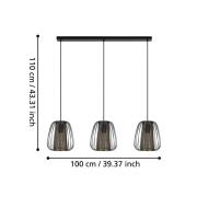 Hengelampe Curasao, bjelker, 3 lyskilder