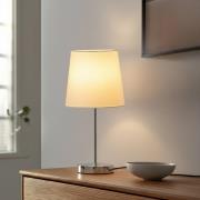 Lindby Leza bordlampe krom, hvit skjerm