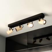 Cayuca takspotlight, svart/tredekor, fire flammer