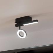 LED-takspot Cardillio 2 svart med én ring