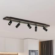 Lucande LED-downlight Tiron, 5 lyskilder, 100 cm, eik