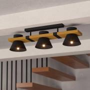 Taklampe Maccles i svart med tre, 3 lyskilder