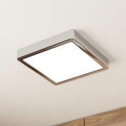 LED-taklampe Fueva 5 IP44 3000K krom 21x21cm