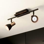 Barnham downlight, lengde 39,5 cm, svart/kobber