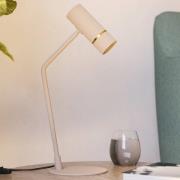 LED-bordlampe Caminia, høyde 48,5 cm, sandfarget, stål