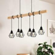 Townshend hengelampe, lengde 100 cm, svart/eik, 6 lyskilder.