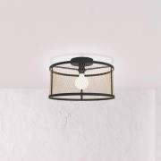 Taklampe Dellow, Ø 45 cm, svart/messingfarget, stål