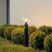 Lindby sokkellampe Dangan, svart/klar 60 cm, glass, sensor