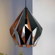 Carlton pendellampe, svart/kobber, Ø 38,5 cm