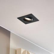 PRIOS innfellingslampe Fibur, svart, 9 cm, GU10, 10 stk.