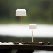 LED-batteridrevet bordlampe Lille, høyde 20 cm, hvit, IP54, USB