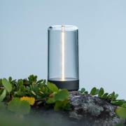 LED-batteridrevet bordlampe Edison, høyde 15 cm, grå/klar, IP54