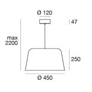 LED-hengelampe Delfi_P, svart, Ø 45 cm, metall
